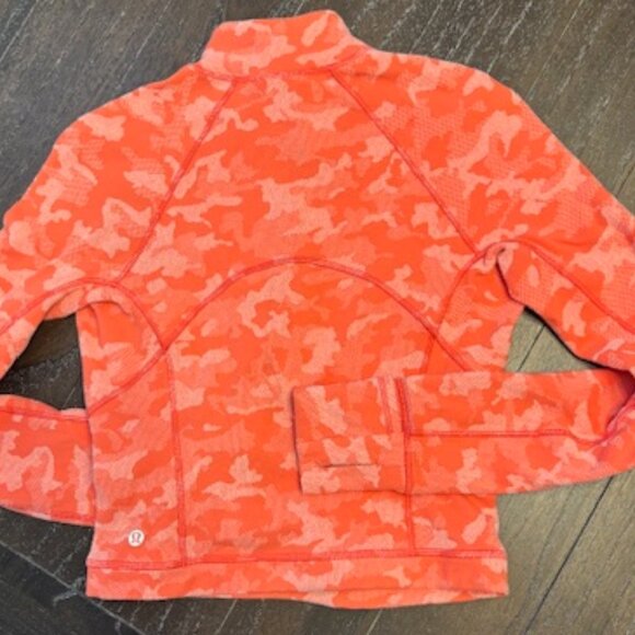 Lululemon Orange/Coral half zip long sleeve pullover, size 8 (shrunk to size 00) - Picture 2 of 4